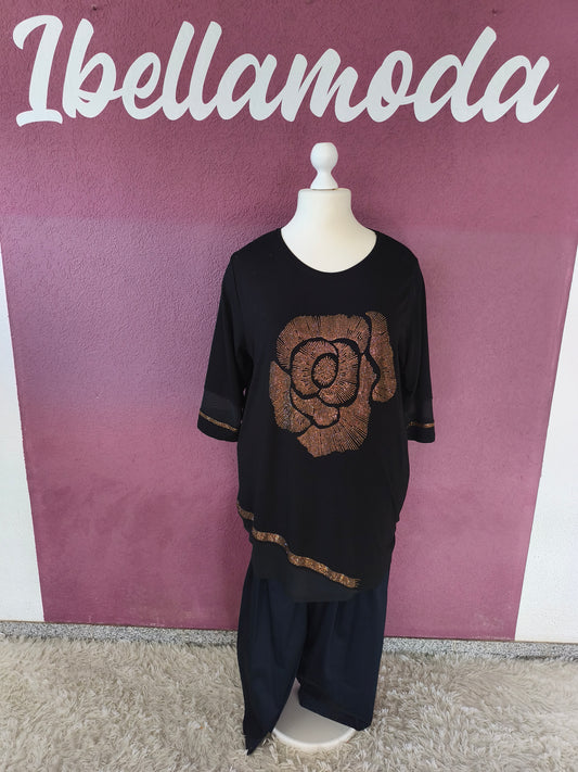 Sweater Strass Rose 10000