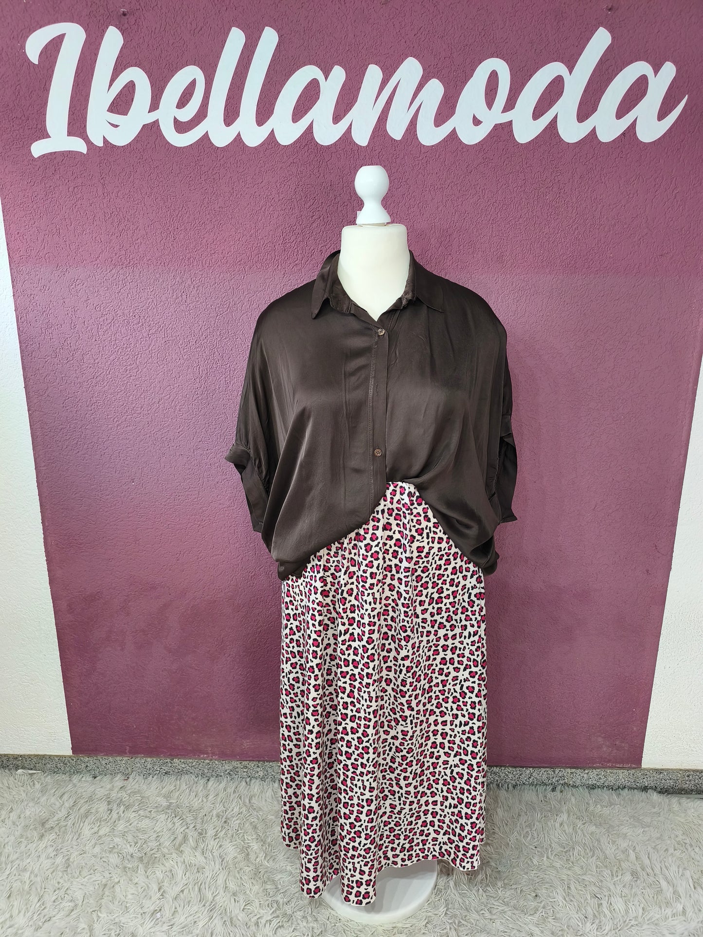 Satinbluse Long 61693