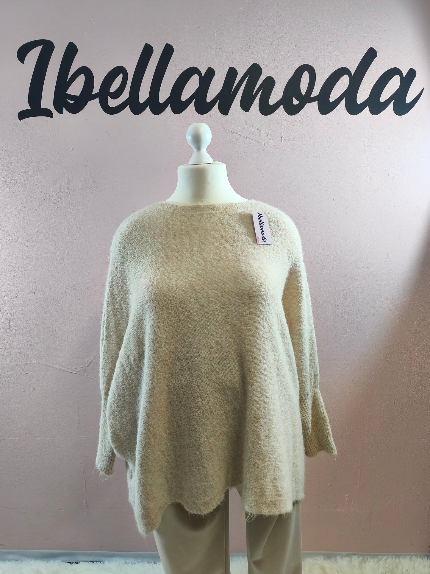 Kuschelfeinstrick Pullover Fledermaus 87171