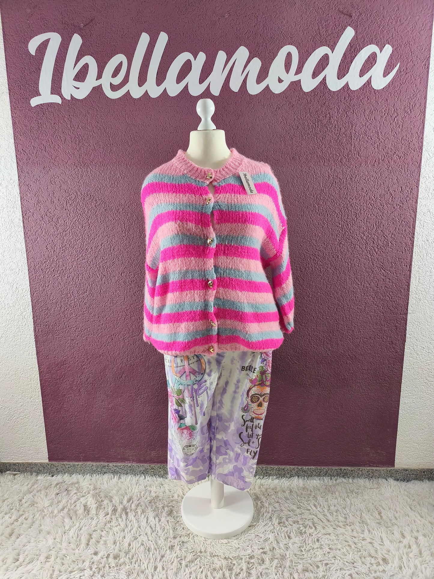 Kuschelstrick Cardigan Rainbow 3003