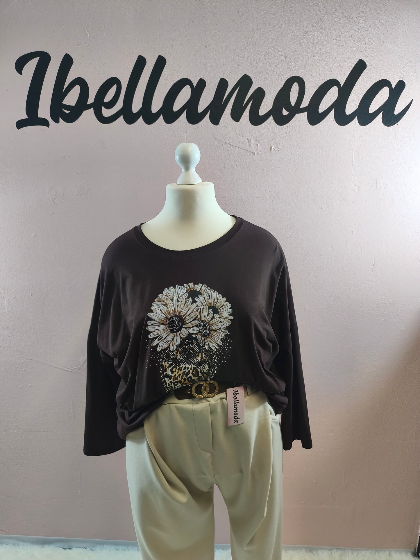 Sweatshirt Strass Blumenvase 230045