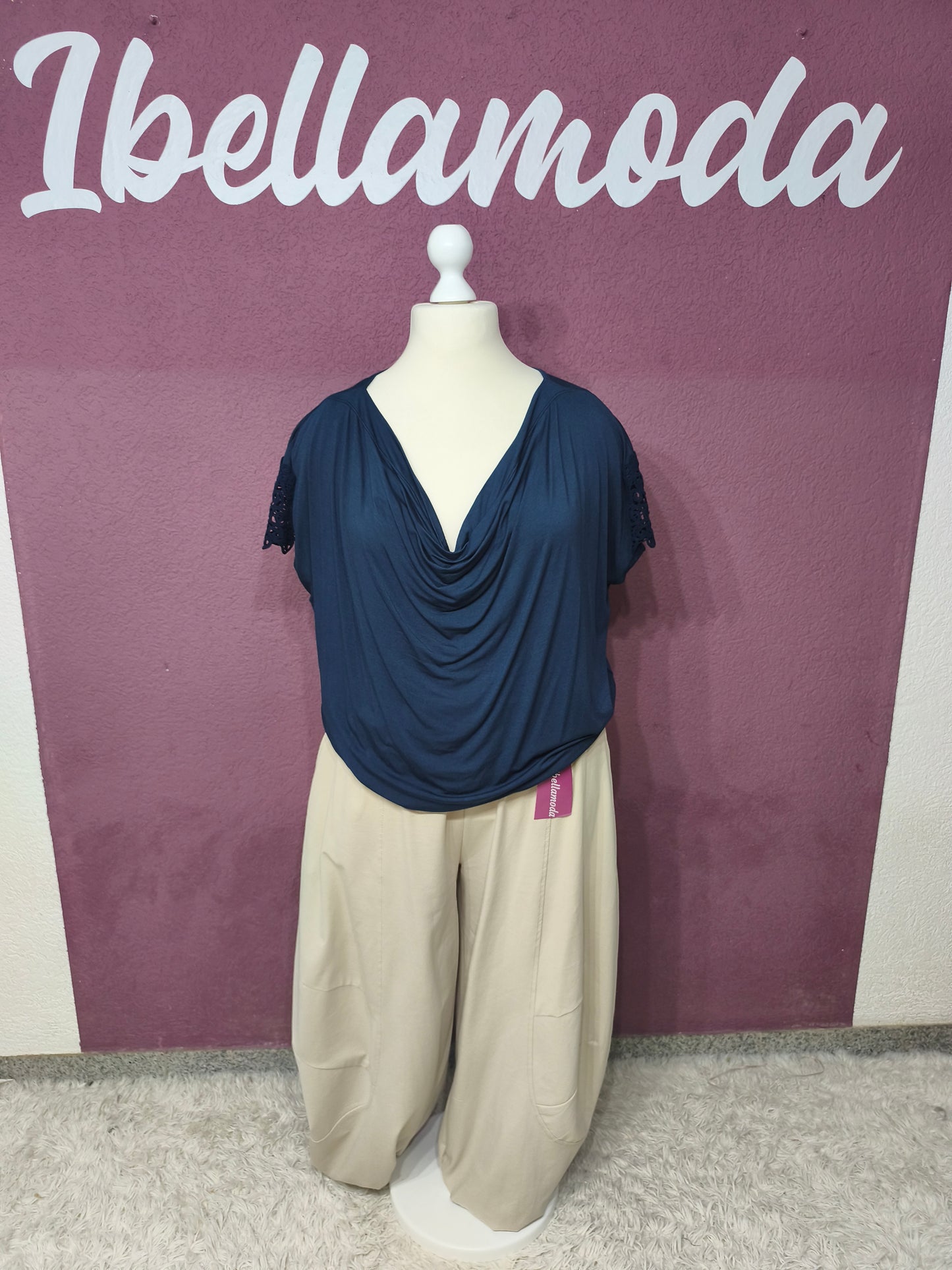 Shirt Wasserfall Dekollete 9422
