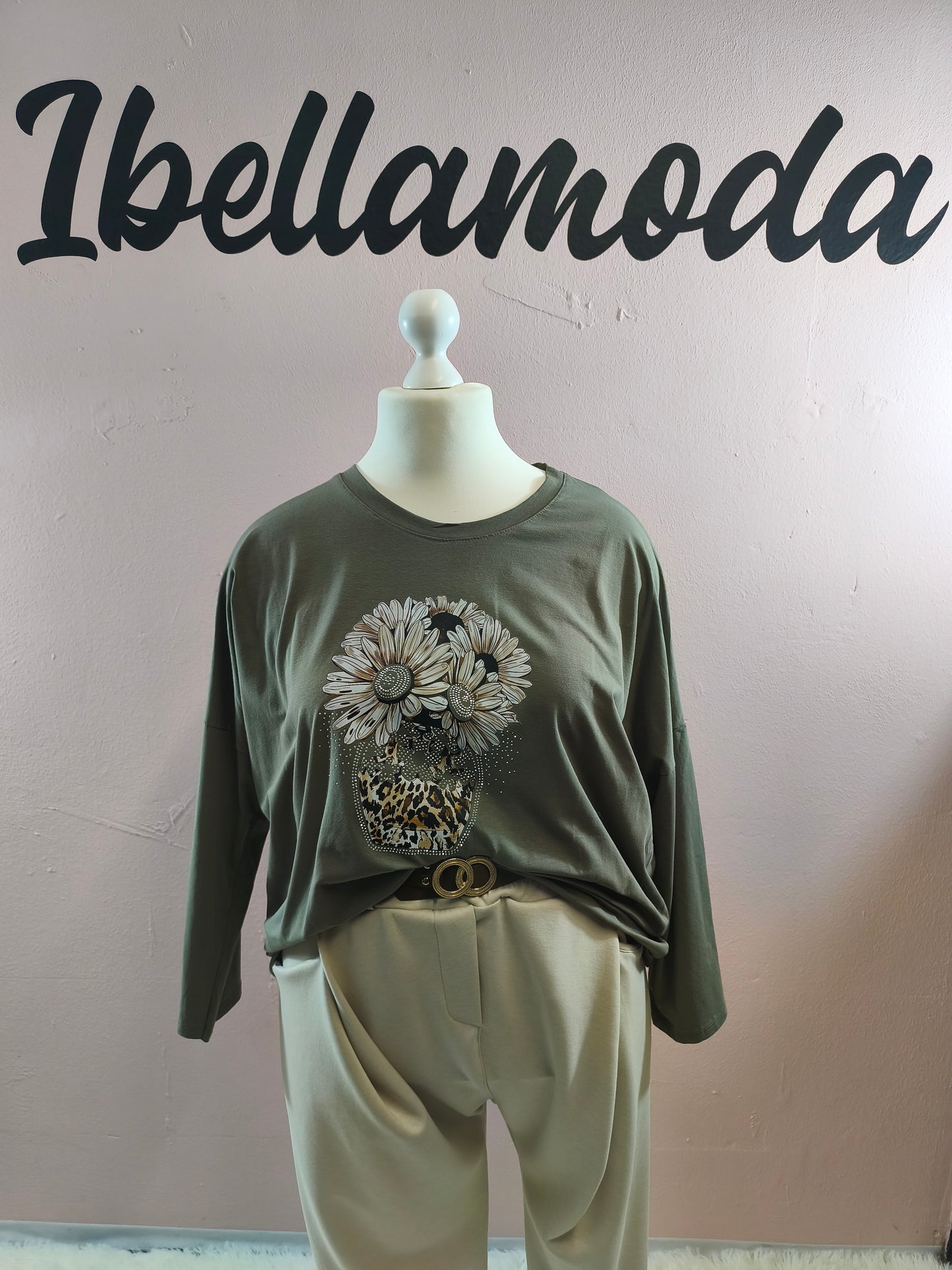 Sweatshirt Strass Blumenvase 230045