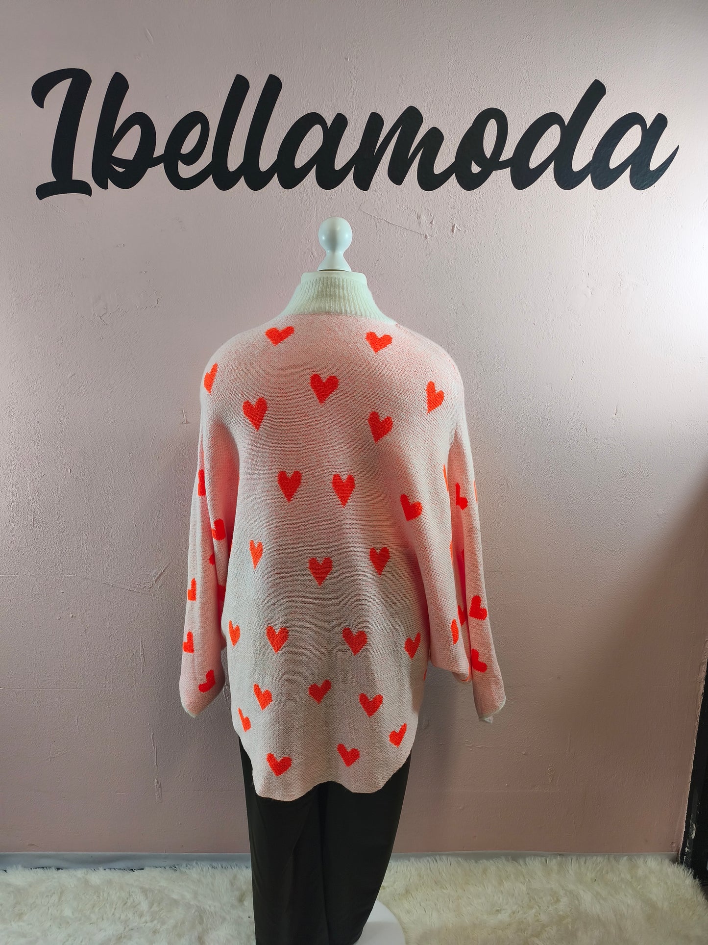 Feinstrick Pullover Neon Herz