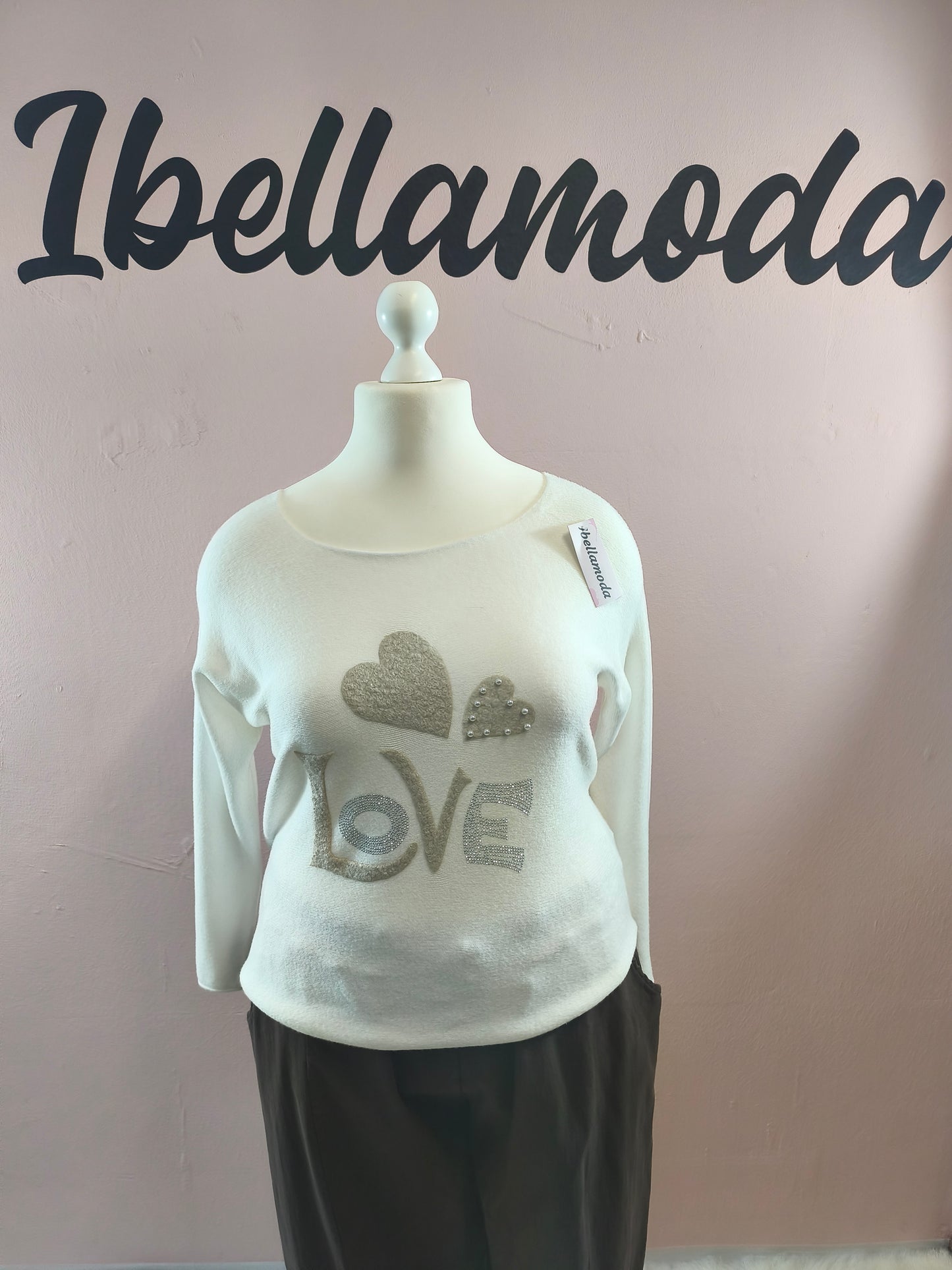 Feinstrick Pullover Kurz Love