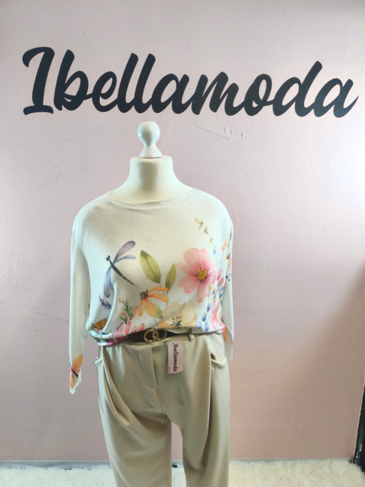 Feinstrick Shirt mit Motiv Spring