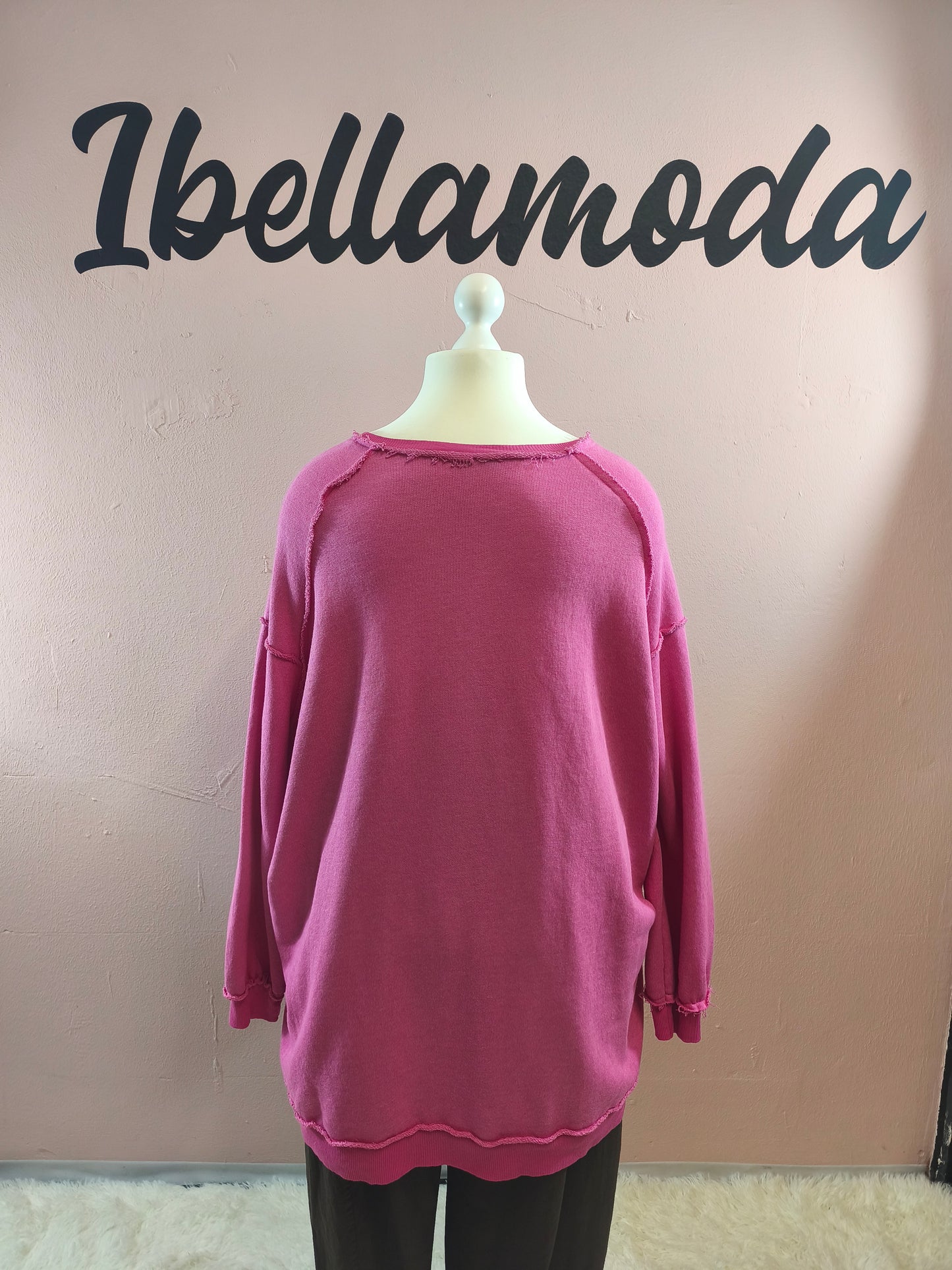 Long Sweater mit Ziernähten 252666
