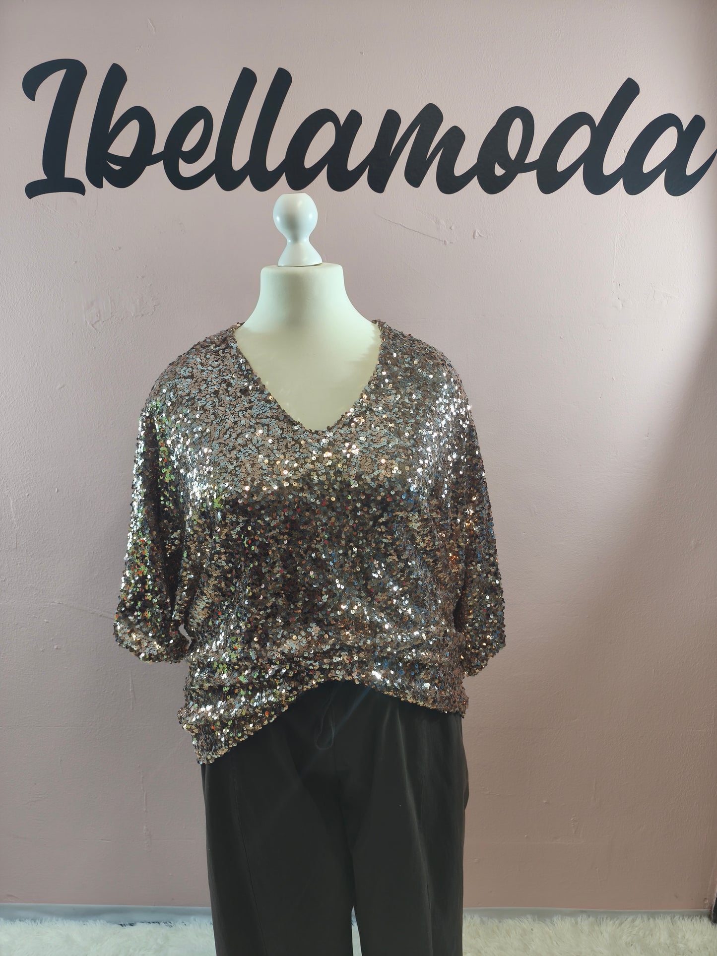 Pailletten Bluse 6592