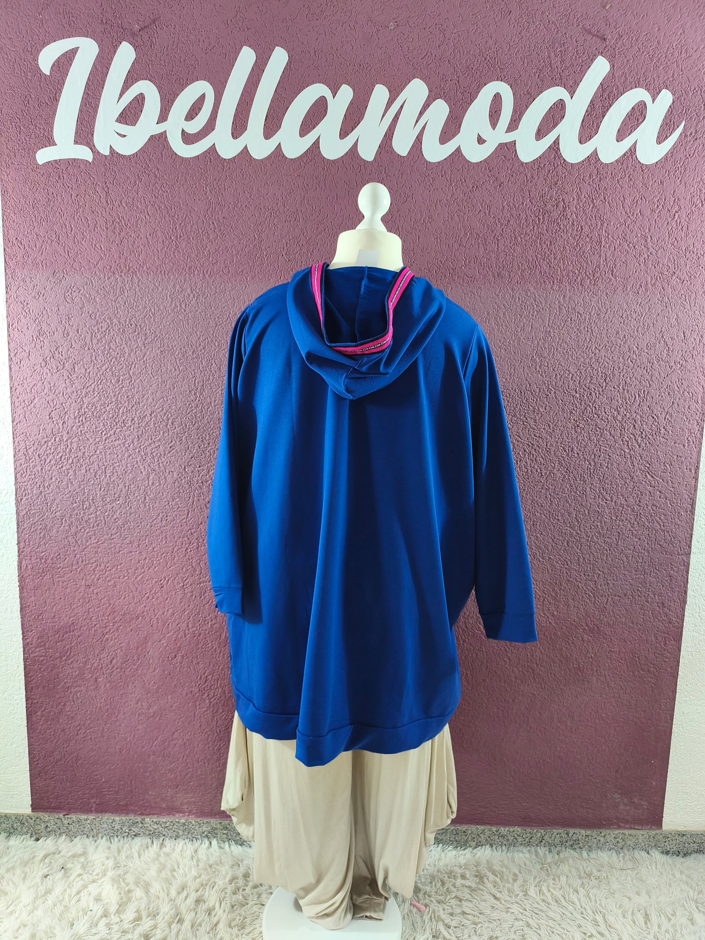 Oversize Sweatjacke Blau 10000